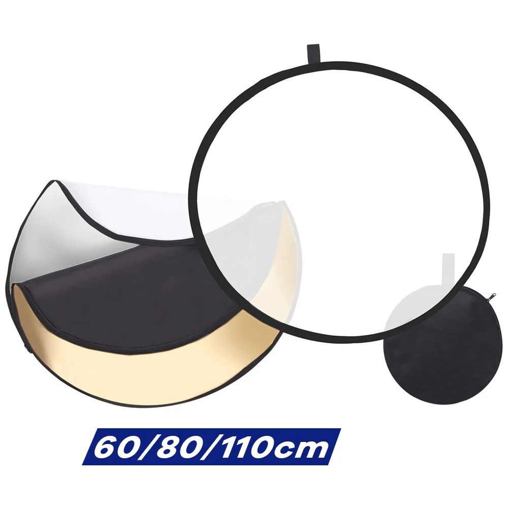 Photography Lighting Reflector - 60/80/110cm 5-in-1 Collapsible Circular Reflector Disc