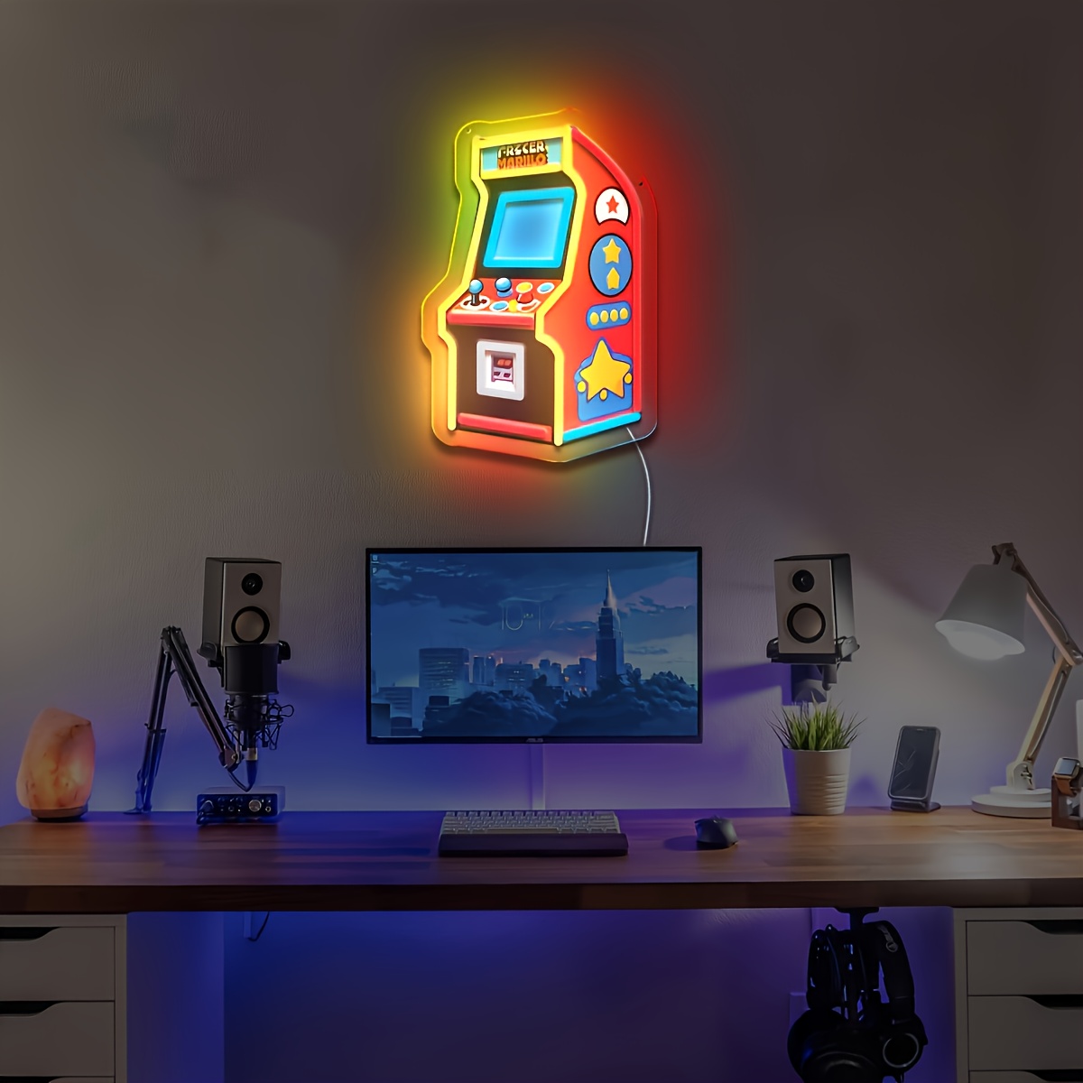 Retro Arcade Neon Sign LED Lig - Vintage Photography Lighting ulasan dan harga