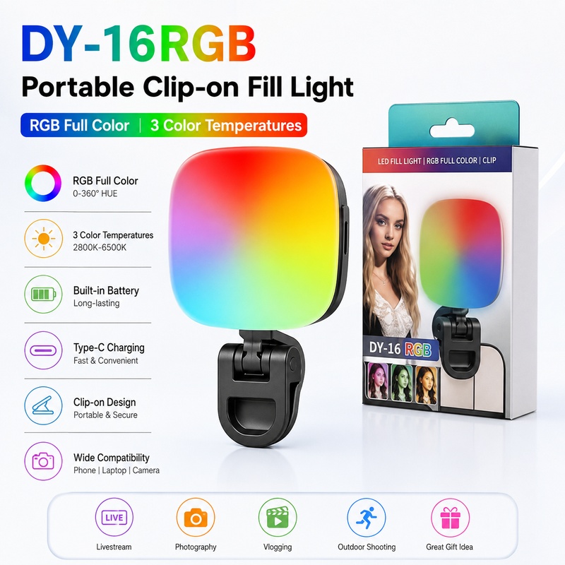 Portable RGB LED Fill Light Po - Photography Lighting For Outdoors ulasan dan harga
