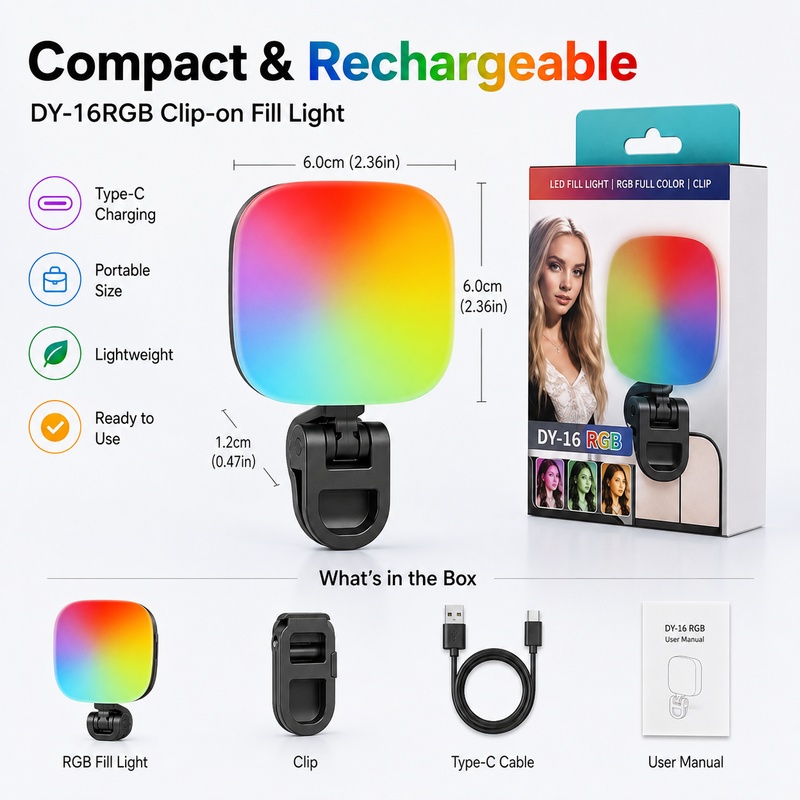 Portable RGB LED Fill Light Po - Photography Lighting For Outdoors ulasan dan harga