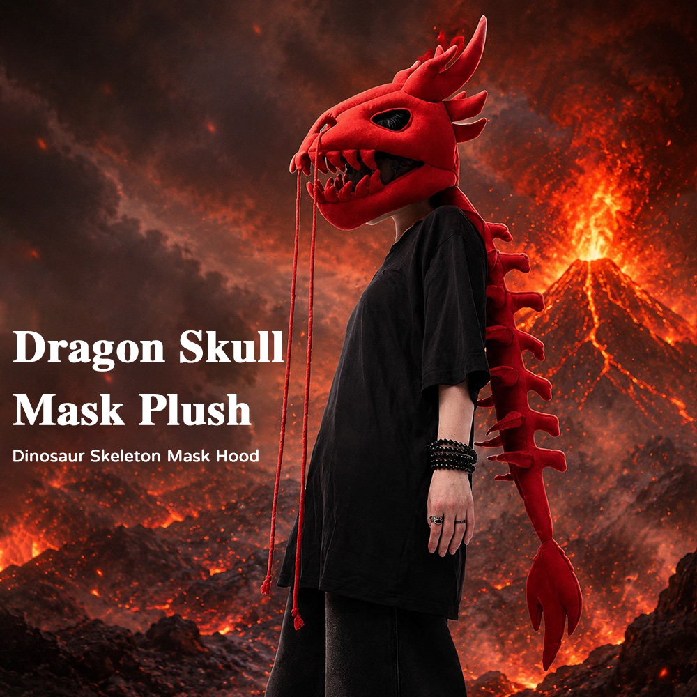 Dragon Skull Spine Plush Hood  - Photography Lighting Design ulasan dan harga