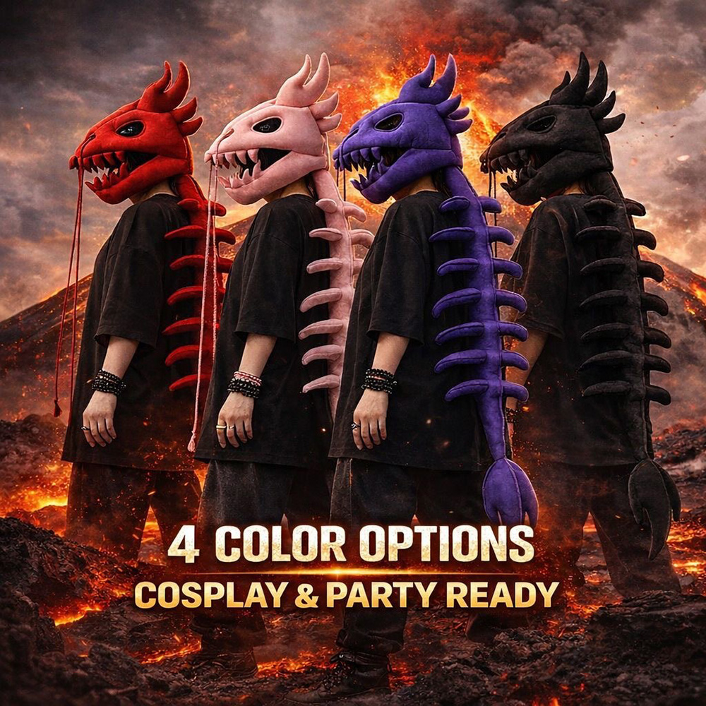 Dragon Skull Spine Plush Hood  - Photography Lighting Design ulasan dan harga