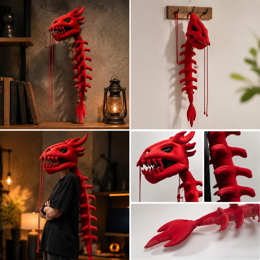 Dragon Skull Spine Plush Hood  - Photography Lighting Design ulasan dan harga