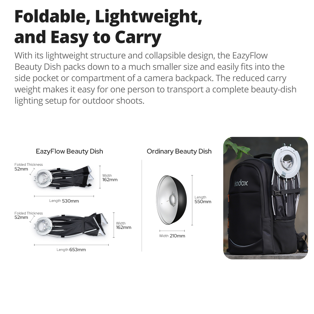 New Godox EazyFlow Beauty Dish - Photography Lighting Design ulasan dan harga