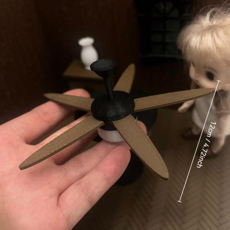 Miniature Ceiling Fan with LED - Vintage Photography Lighting ulasan dan harga