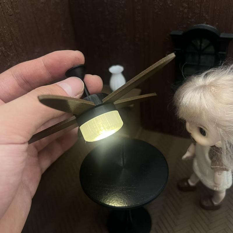 Miniature Ceiling Fan with LED - Vintage Photography Lighting ulasan dan harga