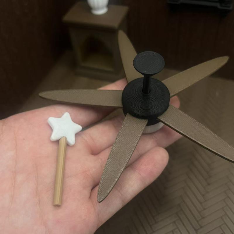 Miniature Ceiling Fan with LED - Vintage Photography Lighting ulasan dan harga